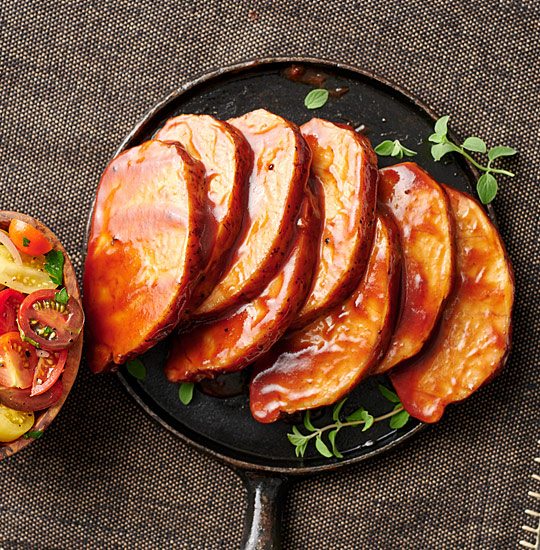 Boneless Pork Loin Chop in Sweet & Smoky BBQ Sauce