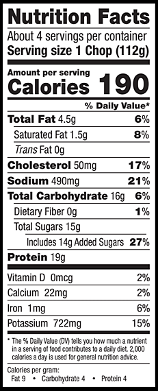 Nutrition Information